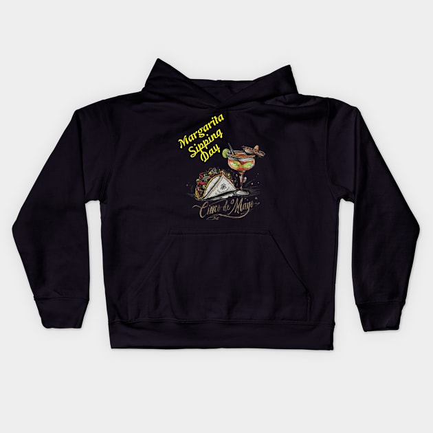 Taco and Margarita Senorita Needs A Margarita Kids Hoodie by coollooks